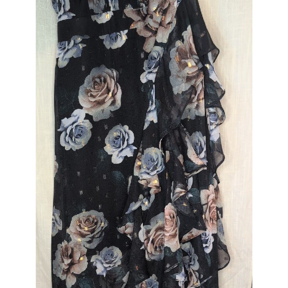 Black Floral Halter Maxi Dress - Picture 4 of 5